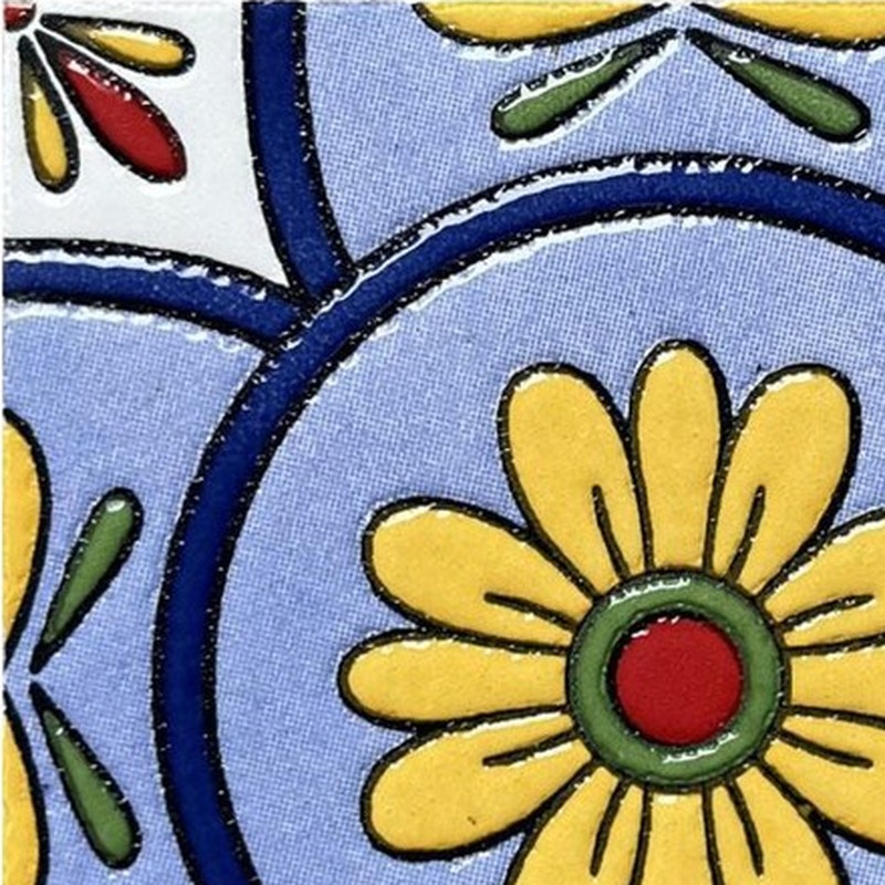 100x100mm Blue Yellow Daisy Tiles TQ39-CN1372