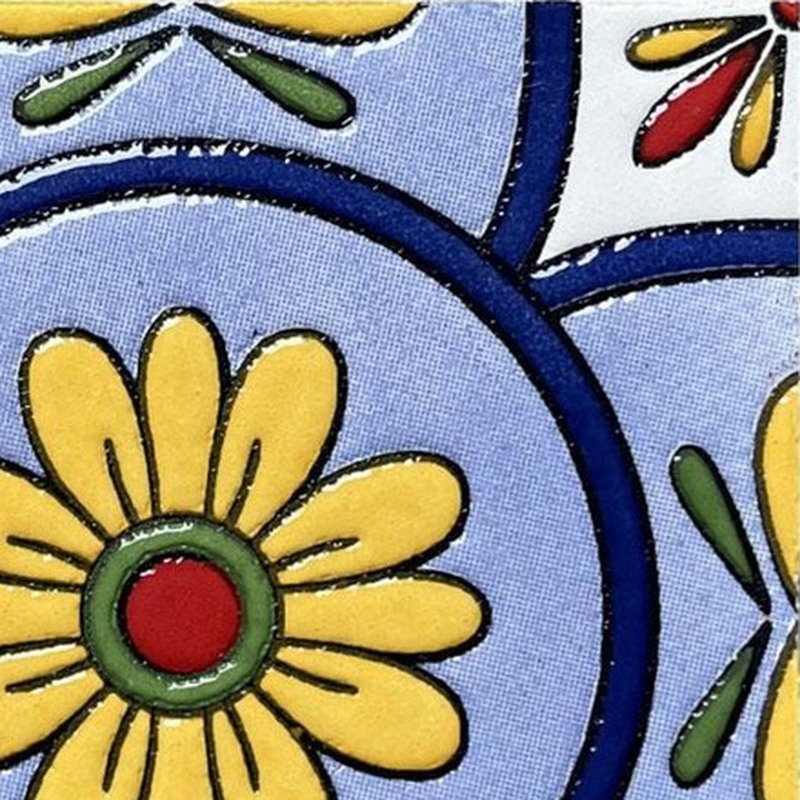 100x100mm Blue Yellow Daisy Tiles TQ39-CN1372