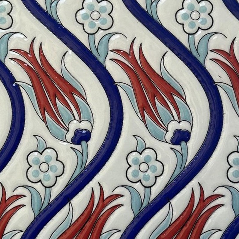 200x200mm Multicolour Botanical Scroll Tiles TQ39-CN220403