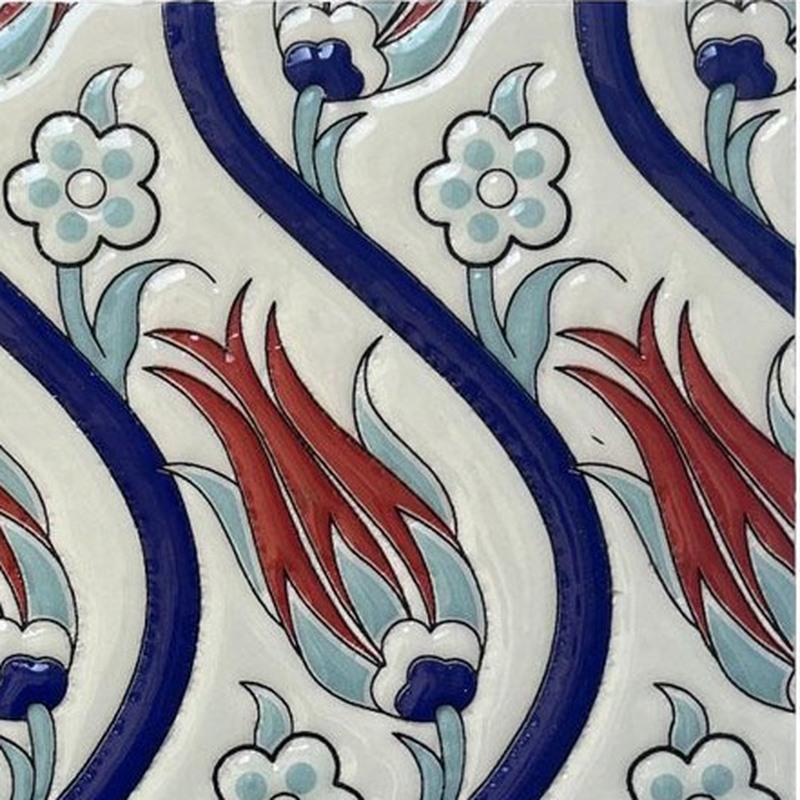 200x200mm Multicolour Botanical Scroll Tiles TQ39-CN220403