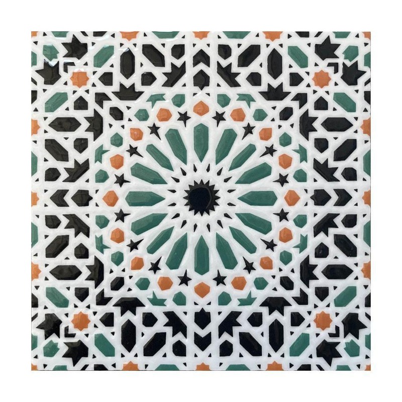100x100mm Multicolour Mosaic Rosette Tiles TQ39-CN223008