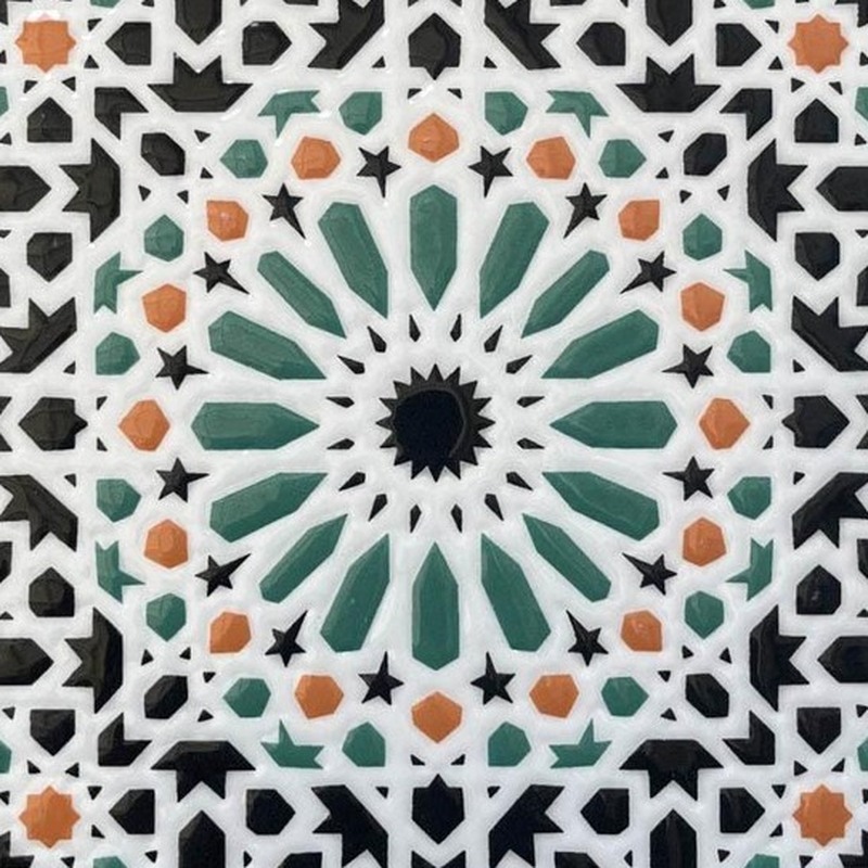 100x100mm Multicolour Mosaic Rosette Tiles TQ39-CN223008