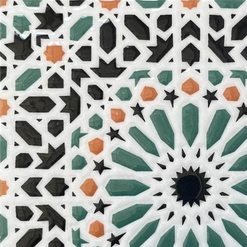 100x100mm Multicolour Mosaic Rosette Tiles TQ39-CN223008