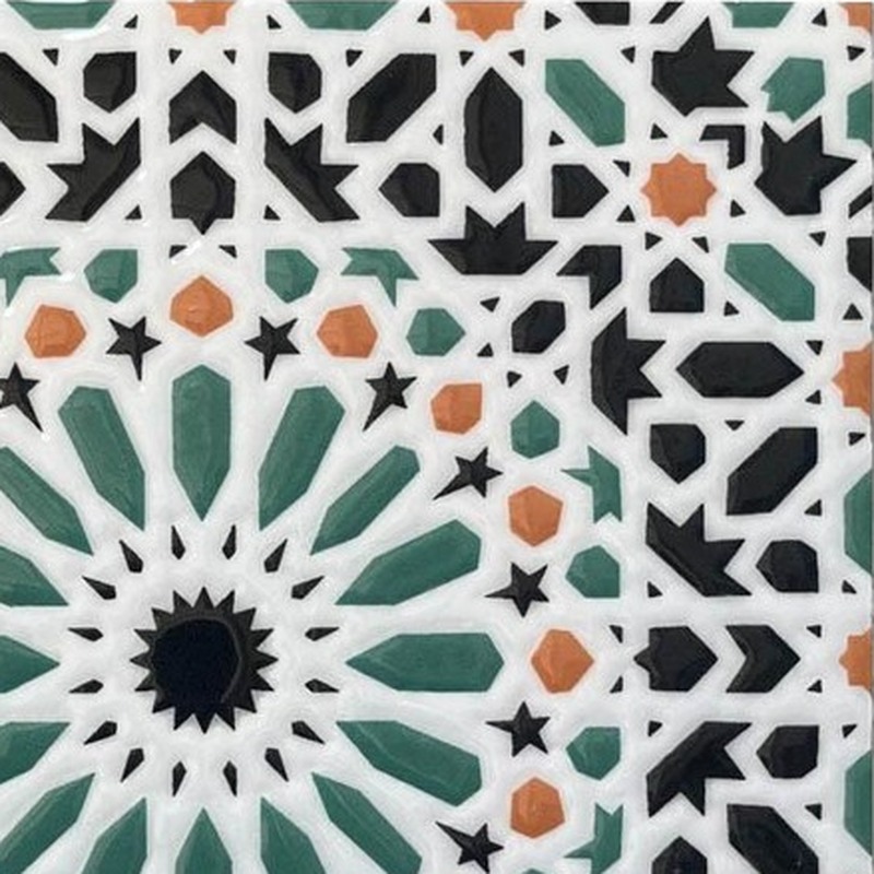 100x100mm Multicolour Mosaic Rosette Tiles TQ39-CN223008