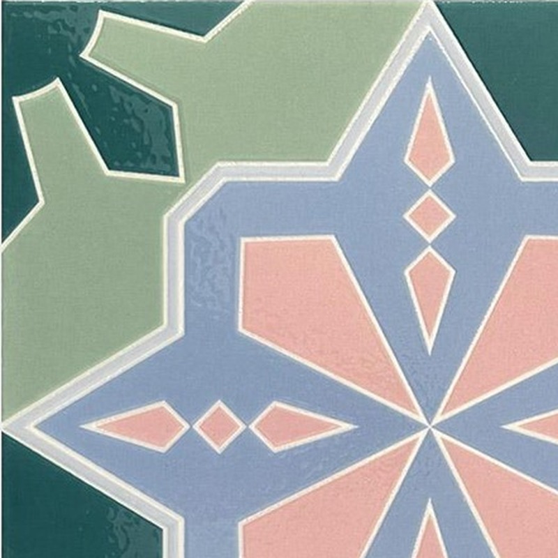 300x300mm Green Blue Geometric Star Tiles TQ39-CN3034