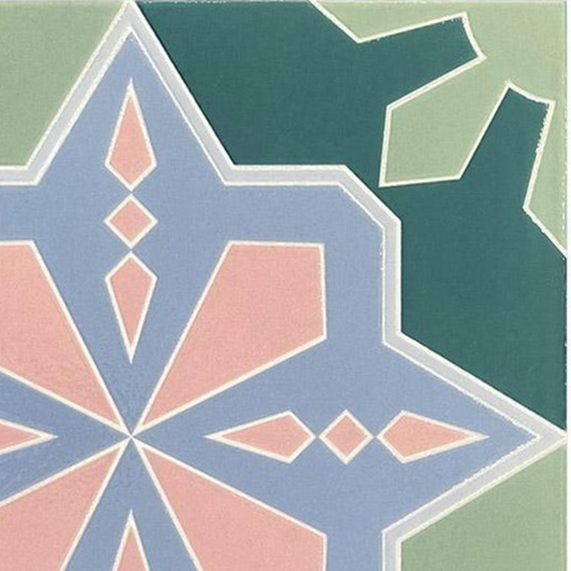 300x300mm Green Blue Geometric Star Tiles TQ39-CN3034