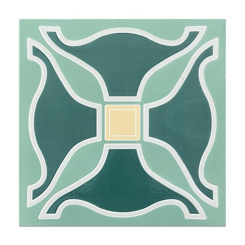 300x300mm Green Curved Geometry Tiles TQ39-CN3035