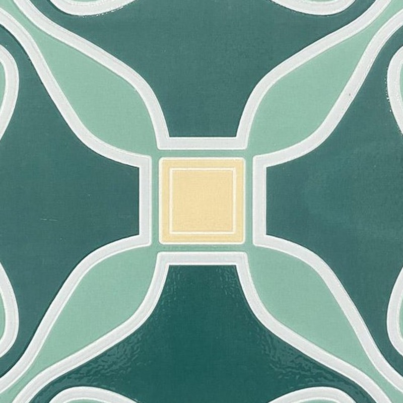300x300mm Green Curved Geometry Tiles TQ39-CN3035