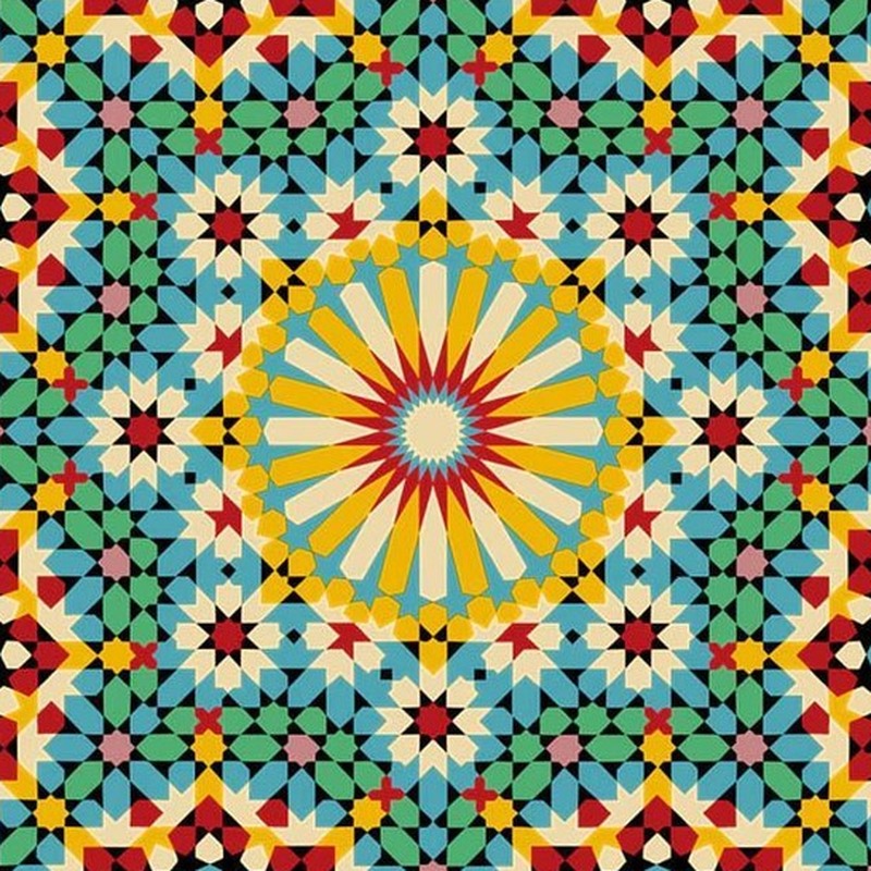 300x300mm Multicolour Mosaic Rosette Tiles TQ39-CN33D01