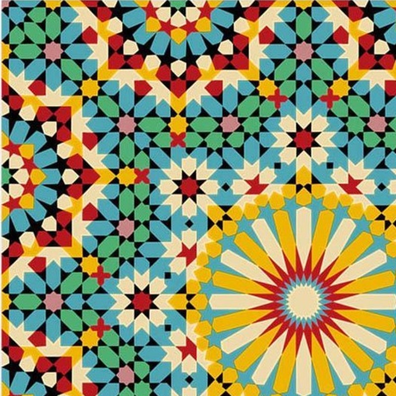 300x300mm Multicolour Mosaic Rosette Tiles TQ39-CN33D01
