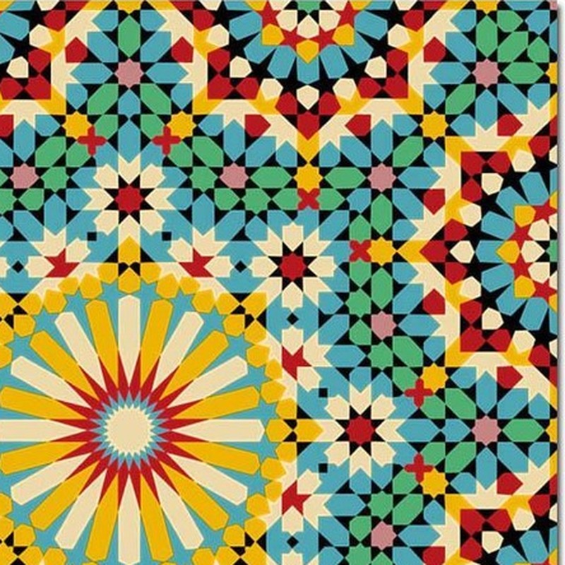 300x300mm Multicolour Mosaic Rosette Tiles TQ39-CN33D01
