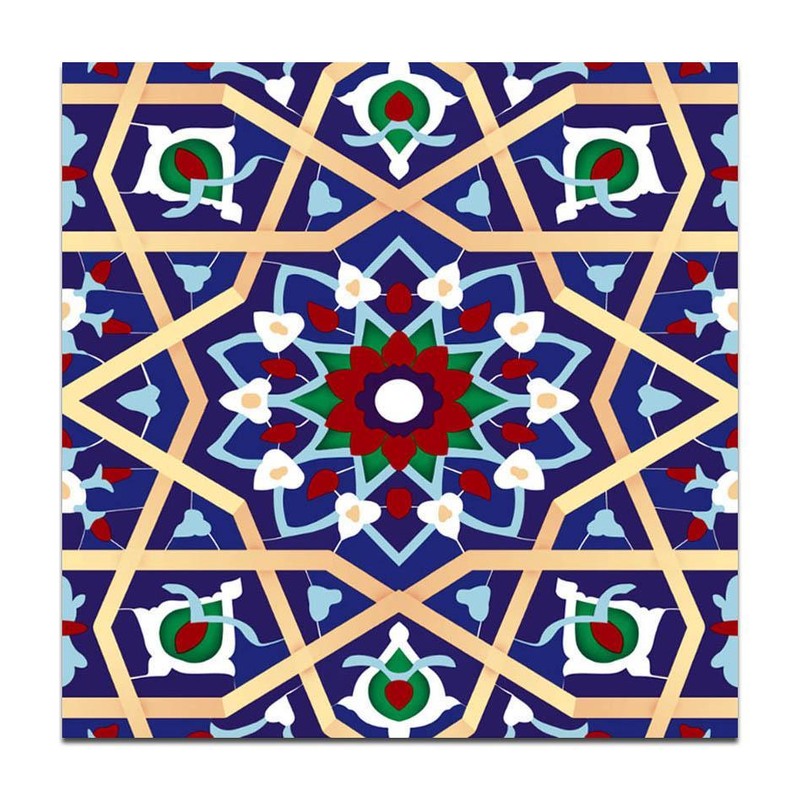 300x300mm Blue Multicolour Star Geometry Tiles TQ39-CN33D02
