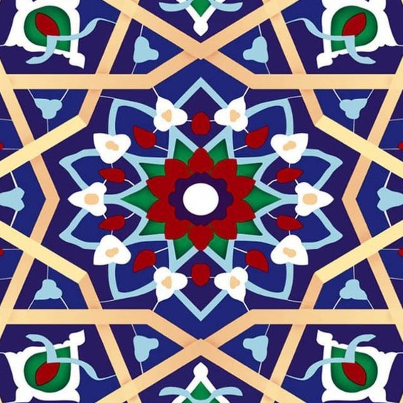 300x300mm Blue Multicolour Star Geometry Tiles TQ39-CN33D02