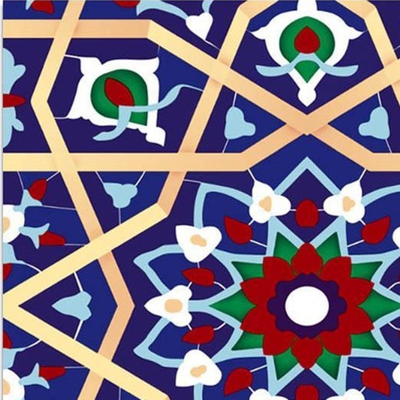 300x300mm Blue Multicolour Star Geometry Tiles TQ39-CN33D02