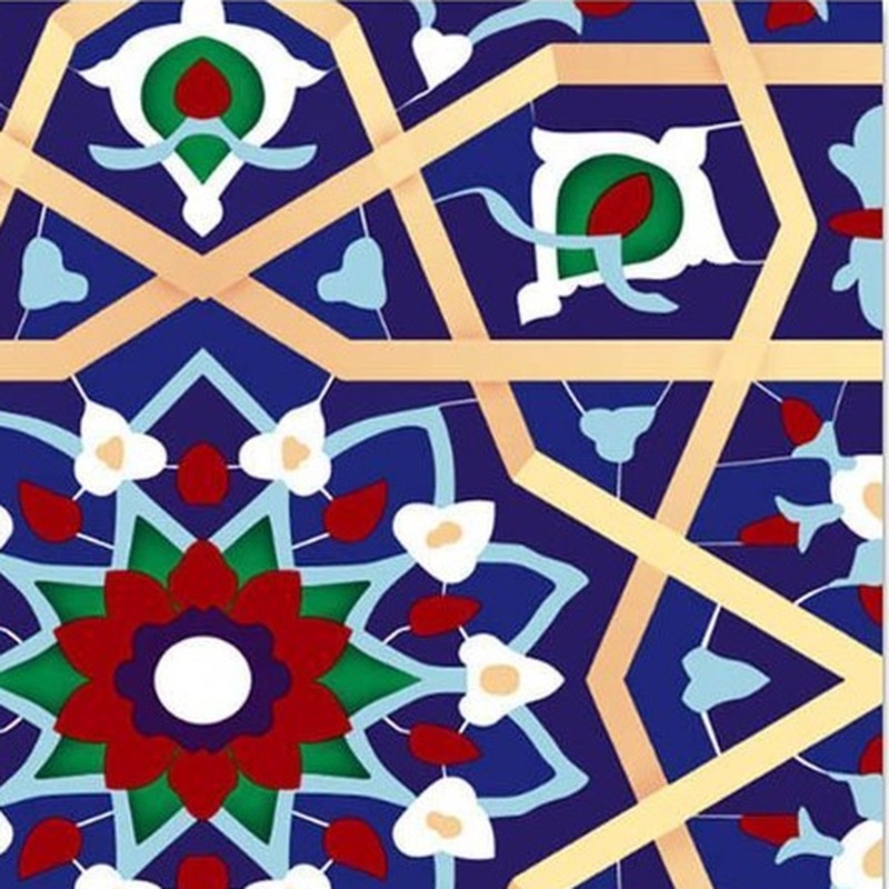 300x300mm Blue Multicolour Star Geometry Tiles TQ39-CN33D02
