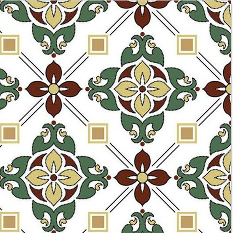 300x300mm Green Brown Floral Lattice Tiles TQ39-CN33D04