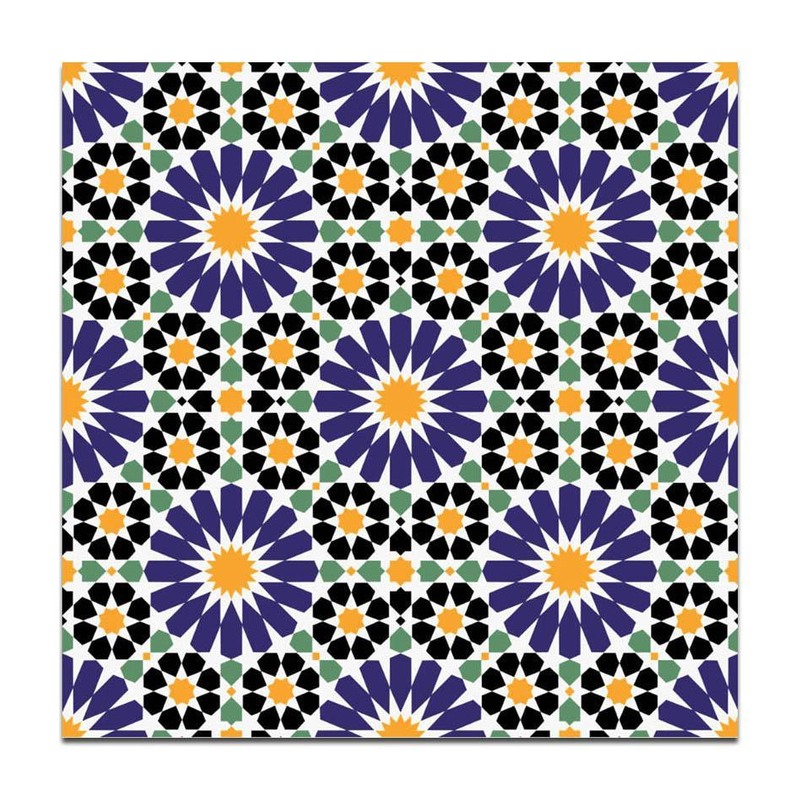 300x300mm Blue Yellow Mosaic Medallion Tiles TQ39-CN33D05