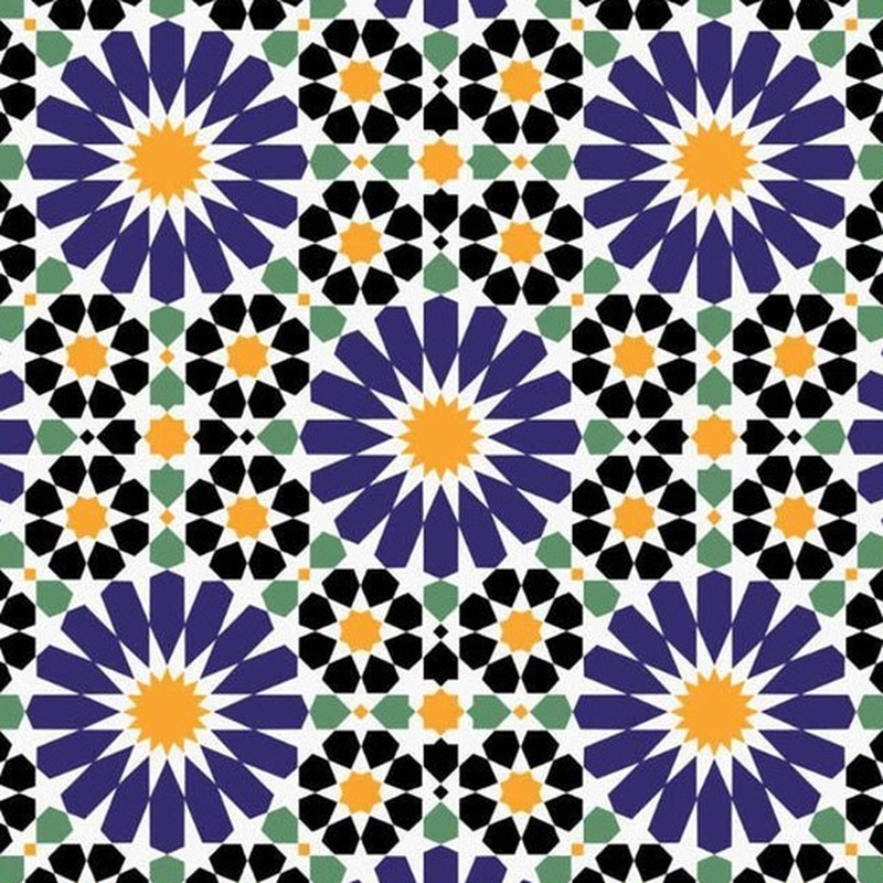 300x300mm Blue Yellow Mosaic Medallion Tiles TQ39-CN33D05
