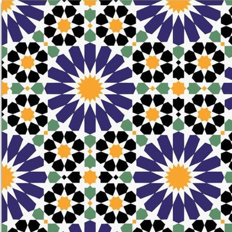 300x300mm Blue Yellow Mosaic Medallion Tiles TQ39-CN33D05