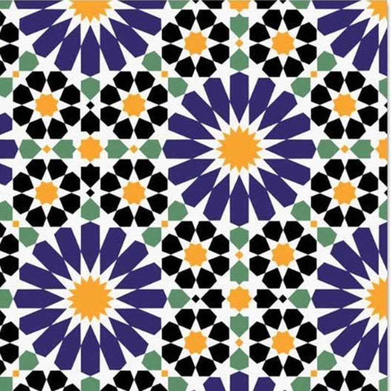 300x300mm Blue Yellow Mosaic Medallion Tiles TQ39-CN33D05