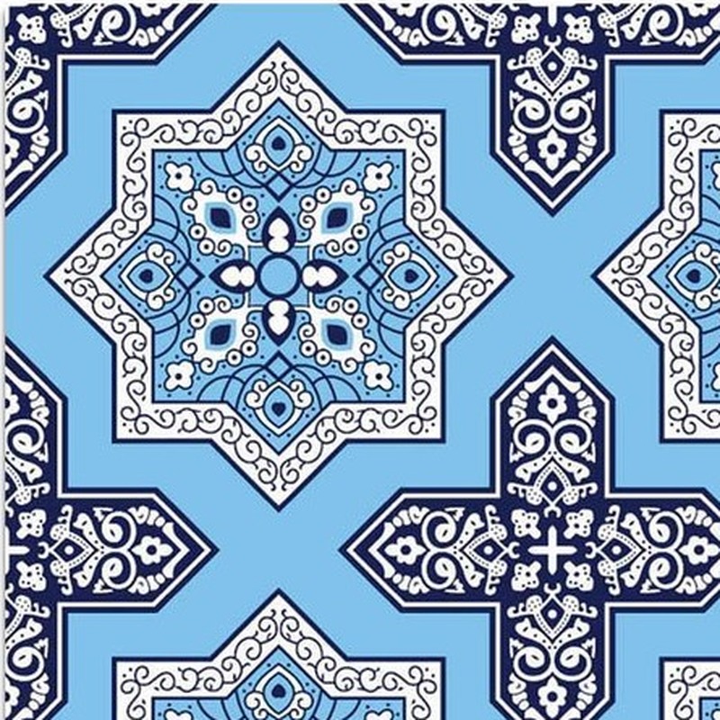 300x300mm Blue White Ornamental Repeat Tiles TQ39-CN33D06
