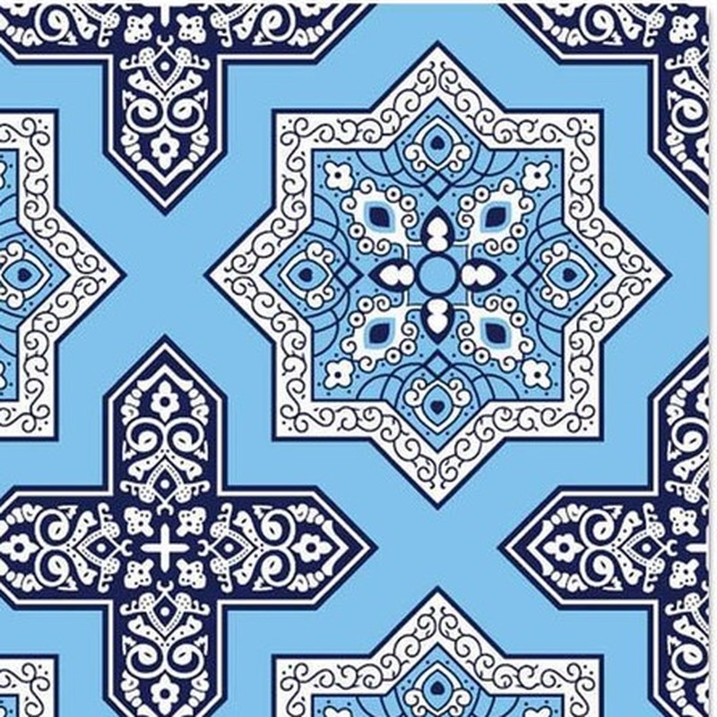 300x300mm Blue White Ornamental Repeat Tiles TQ39-CN33D06