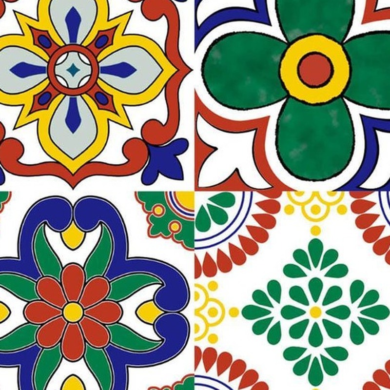 300x300mm Multicolour Floral Patchwork Tiles TQ39-CN33D08