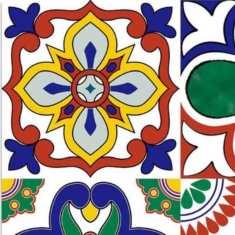 300x300mm Multicolour Floral Patchwork Tiles TQ39-CN33D08