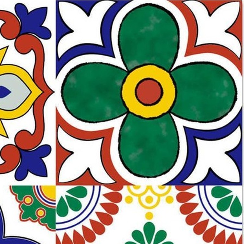 300x300mm Multicolour Floral Patchwork Tiles TQ39-CN33D08