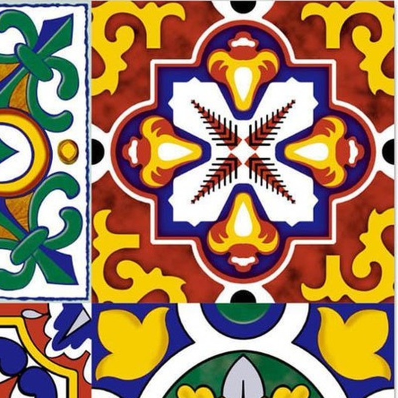 300x300mm Multicolour Ornamental Patchwork Tiles TQ39-CN33D09