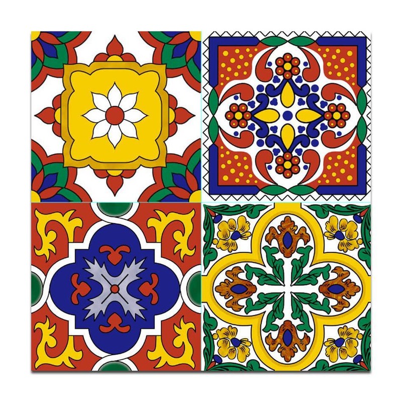 300x300mm Multicolour Floral Square Pattern Tiles TQ39-CN33D10
