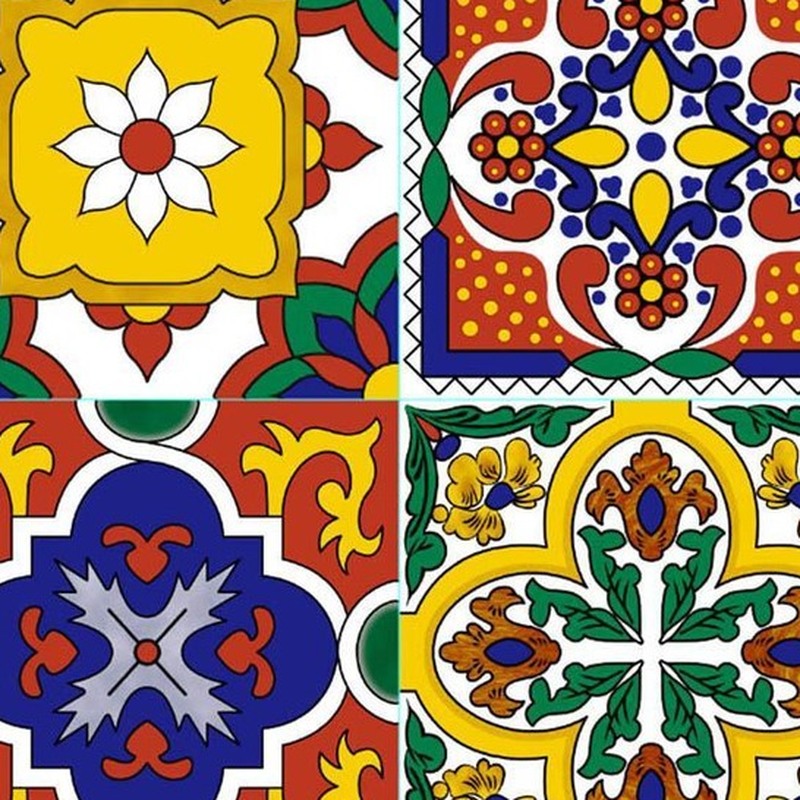 300x300mm Multicolour Floral Square Pattern Tiles TQ39-CN33D10