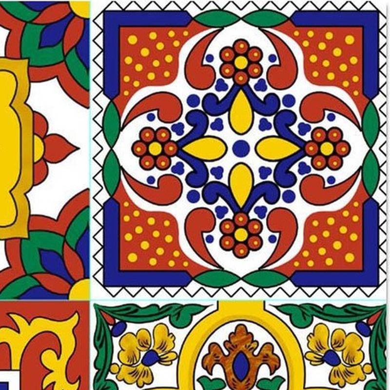 300x300mm Multicolour Floral Square Pattern Tiles TQ39-CN33D10