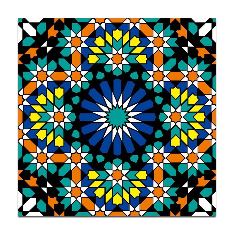 300x300mm Blue Multicolour Mosaic Star Tiles TQ39-CN33D11