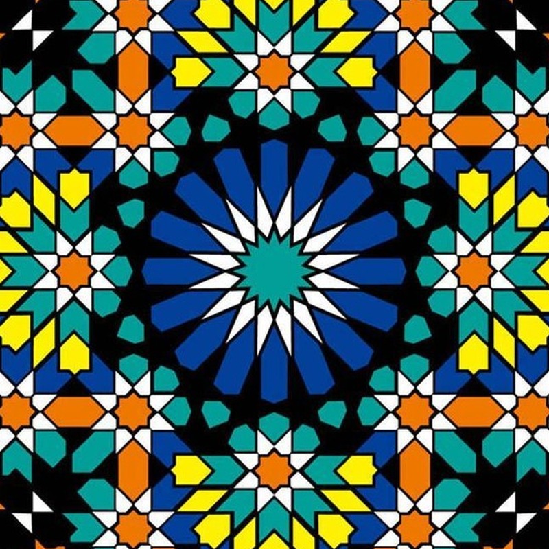 300x300mm Blue Multicolour Mosaic Star Tiles TQ39-CN33D11