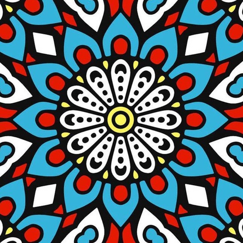 300x300mm Multicolour Floral Rosette Tiles TQ39-CN33D14