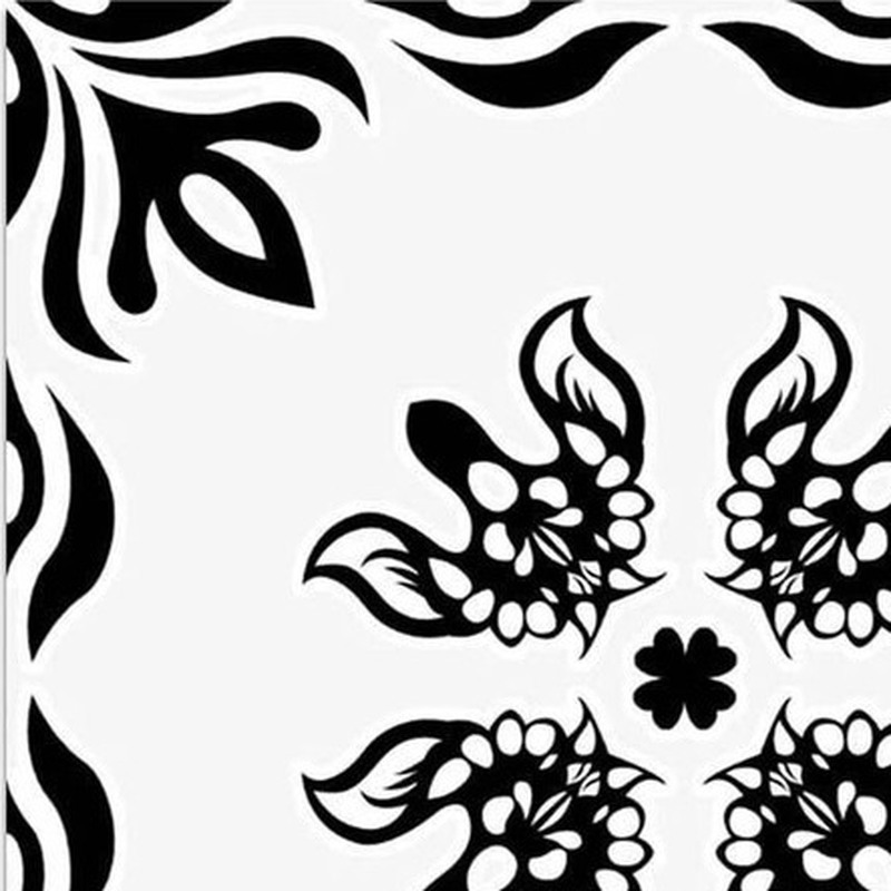 300x300mm Black White Floral Tiles TQ39-CN33D15