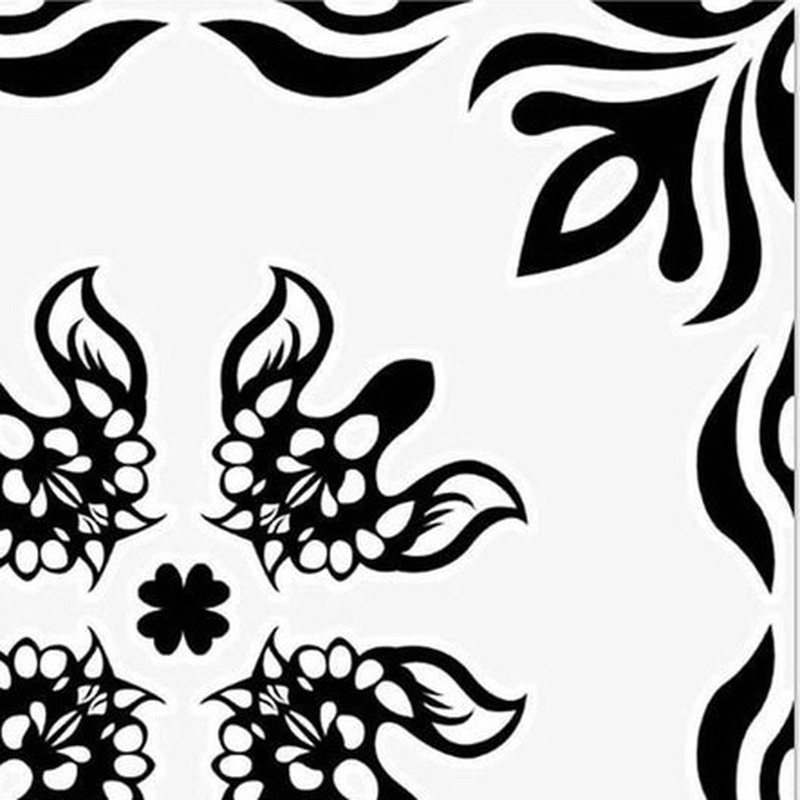 300x300mm Black White Floral Tiles TQ39-CN33D15