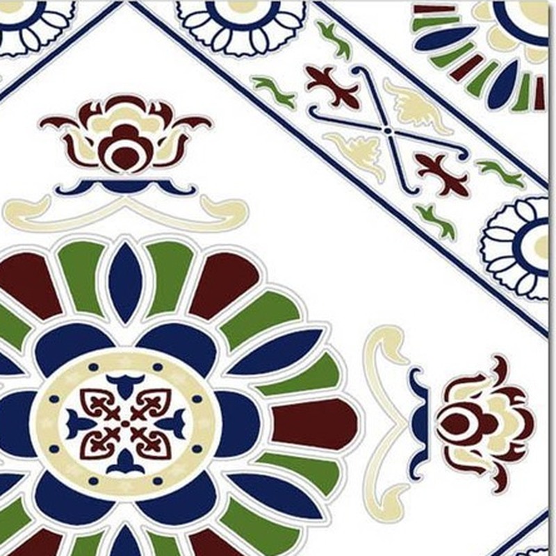 300x300mm Blue Green Ornamental Diamond Tiles TQ39-CN33D17