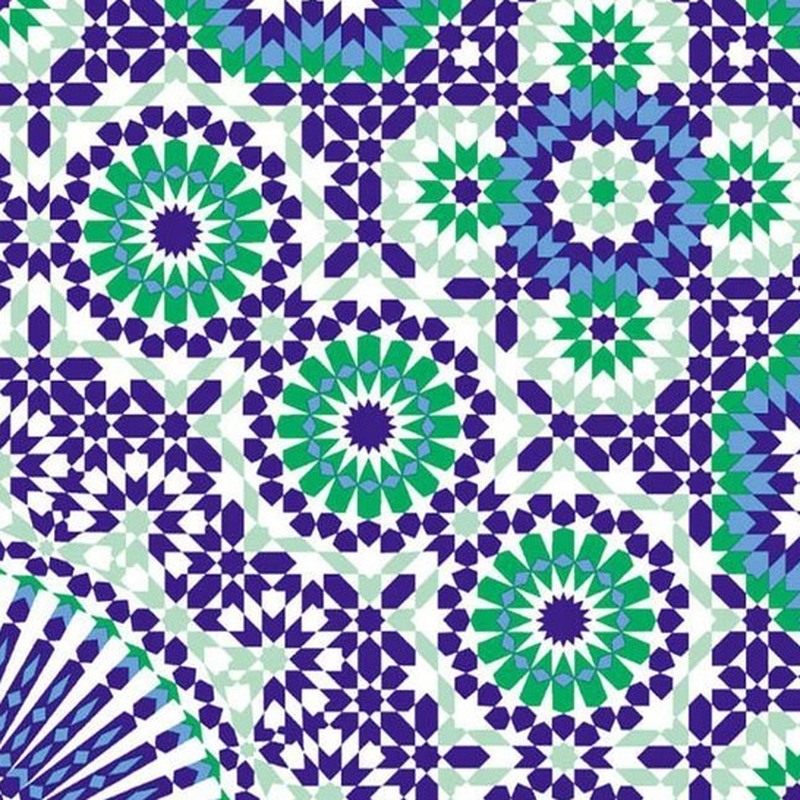 300x300mm Blue Green Mosaic Medallion Tiles TQ39-CN33D18