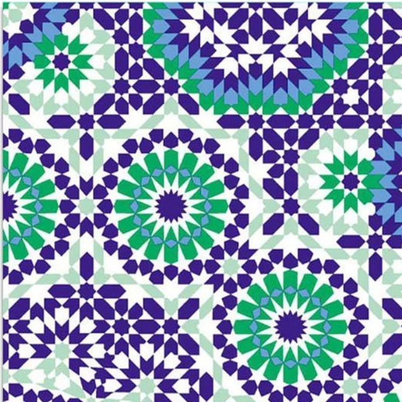 300x300mm Blue Green Mosaic Medallion Tiles TQ39-CN33D18