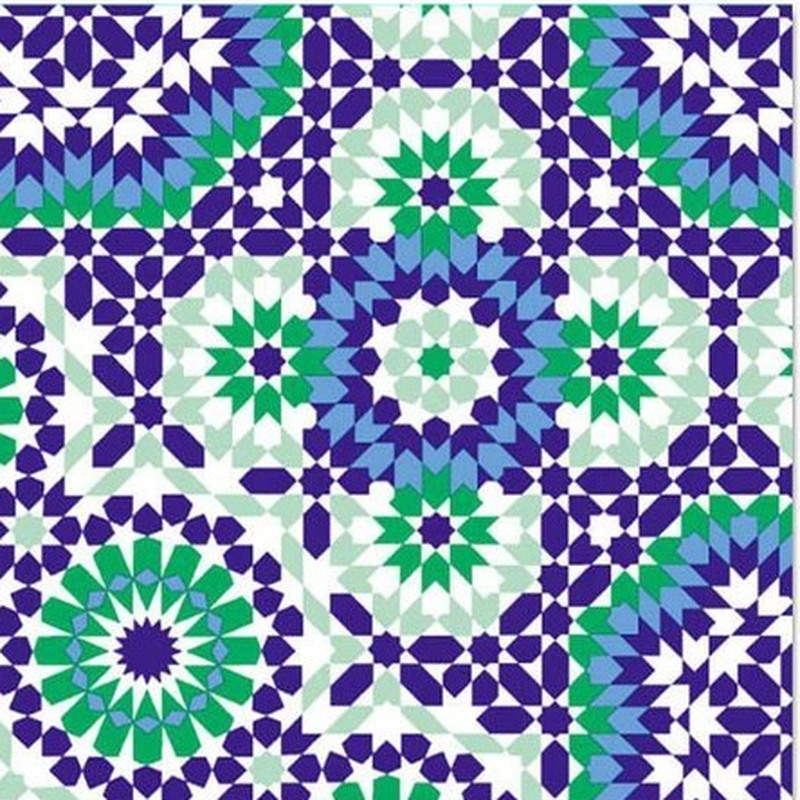300x300mm Blue Green Mosaic Medallion Tiles TQ39-CN33D18