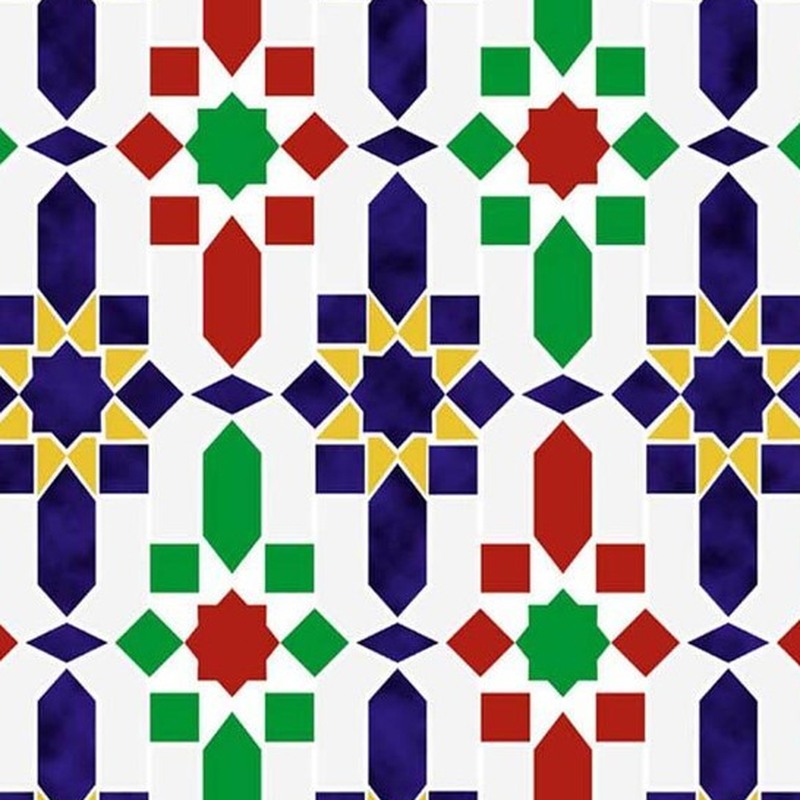 300x300mm Multicolour Geometric Grid Tiles TQ39-CN33D19
