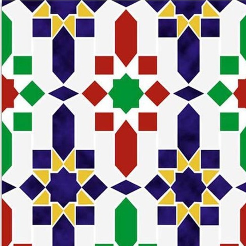 300x300mm Multicolour Geometric Grid Tiles TQ39-CN33D19