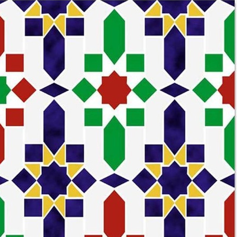 300x300mm Multicolour Geometric Grid Tiles TQ39-CN33D19