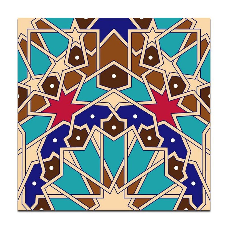 300x300mm Multicolour Geometric Star Tiles TQ39-CN33d20
