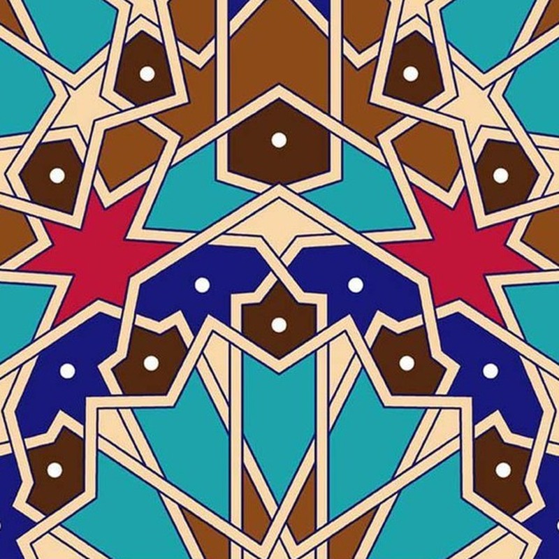 300x300mm Multicolour Geometric Star Tiles TQ39-CN33d20