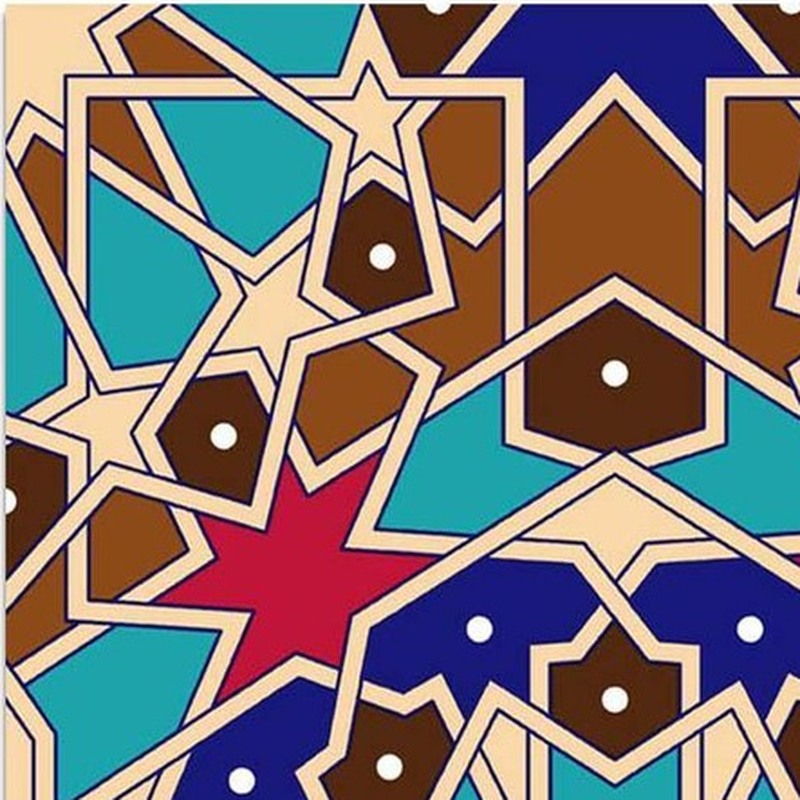 300x300mm Multicolour Geometric Star Tiles TQ39-CN33d20