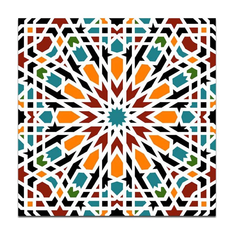 300x300mm Multicolour Mosaic Star Tiles TQ39-CN33D21