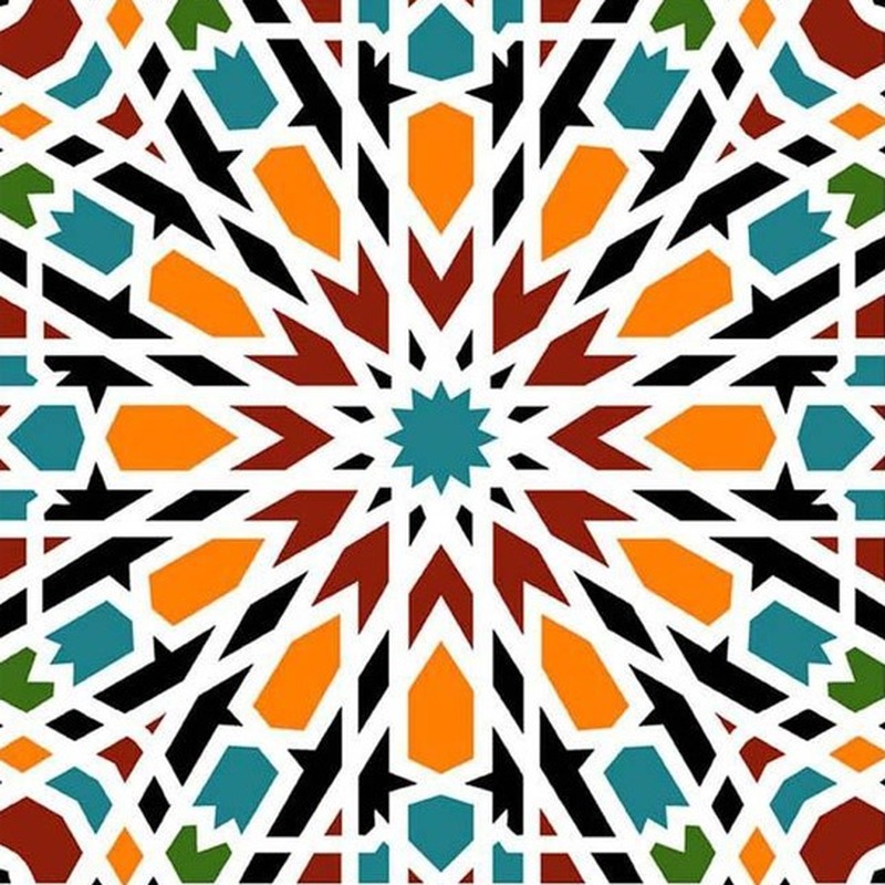 300x300mm Multicolour Mosaic Star Tiles TQ39-CN33D21